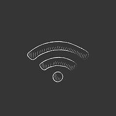 Image showing Wifi sign. Drawn in chalk icon.