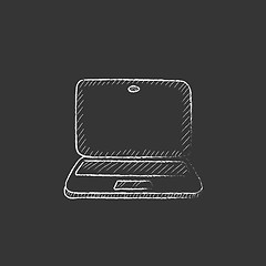 Image showing Laptop. Drawn in chalk icon.