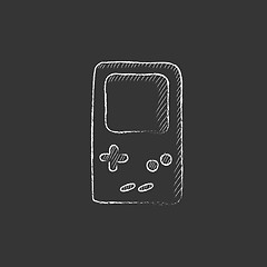 Image showing Electronic game. Drawn in chalk icon.