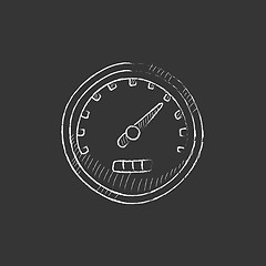 Image showing Speedometer. Drawn in chalk icon.