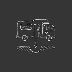 Image showing Motorhome and sump. Drawn in chalk icon.