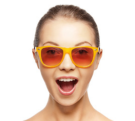 Image showing happy amazed teenage girl in sunglasses