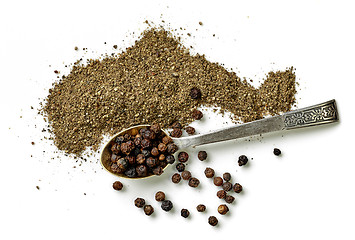 Image showing black pepper on white background