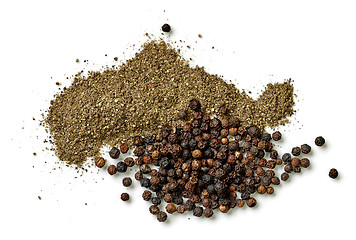 Image showing black pepper on white background