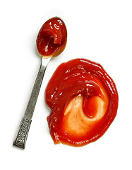 Image showing tomato ketchup and spoon