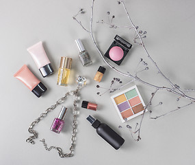 Image showing cosmetics set for make-up 