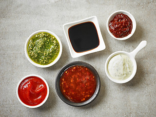 Image showing bowls of various sauces