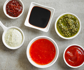 Image showing bowls of various sauces