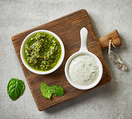 Image showing bowls of various sauces