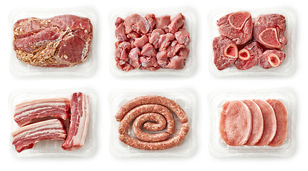 Image showing fresh raw meat on white background