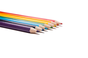 Image showing Colour pencils isolated on white background 