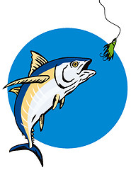 Image showing Albacore Tuna taking the bait