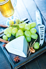 Image showing cheese with grape