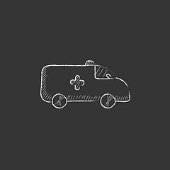 Image showing Ambulance car. Drawn in chalk icon.