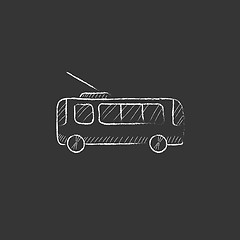 Image showing Trolleybus. Drawn in chalk icon.