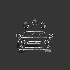 Image showing Car wash. Drawn in chalk icon.