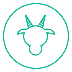 Image showing Goat head line icon.