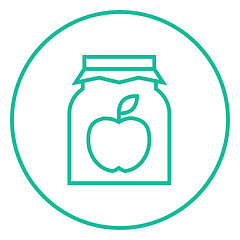 Image showing Apple jam jar line icon.