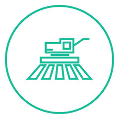 Image showing Combine harvester line icon.