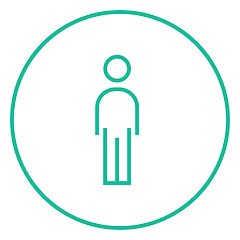 Image showing Businessman standing line icon.