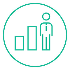 Image showing Businessman and graph line icon.