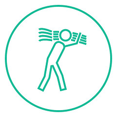 Image showing Man carrying wheat line icon.