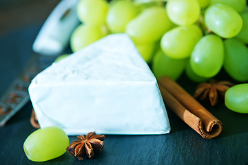 Image showing cheese with grape