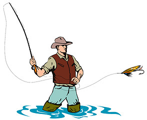 Image showing Fly fishing