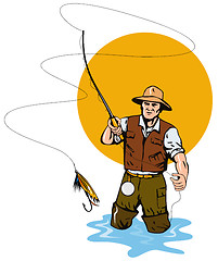 Image showing Fly fishing