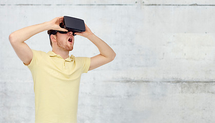 Image showing man in virtual reality headset or 3d glasses