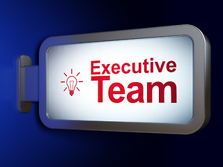 Image showing Business concept: Executive Team and Light Bulb on billboard background