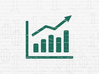 Image showing Business concept: Growth Graph on wall background