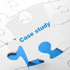 Image showing Studying concept: Case Study on puzzle background