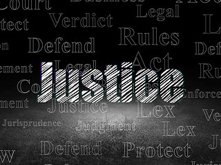 Image showing Law concept: Justice in grunge dark room