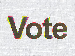 Image showing Political concept: Vote on fabric texture background