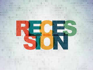 Image showing Finance concept: Recession on Digital Data Paper background