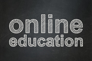 Image showing Studying concept: Online Education on chalkboard background