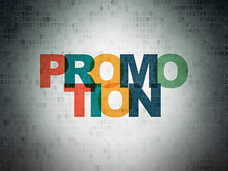 Image showing Marketing concept: Promotion on Digital Data Paper background