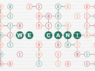 Image showing Finance concept: We can! on wall background