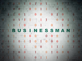 Image showing Business concept: Businessman on Digital Data Paper background