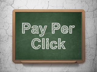 Image showing Marketing concept: Pay Per Click on chalkboard background