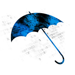 Image showing Security concept: Umbrella on Digital background