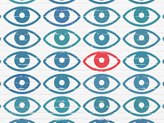 Image showing Privacy concept: eye icon on wall background