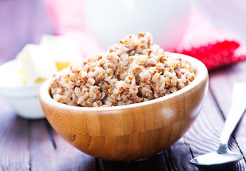 Image showing buckwheat with milk and butter