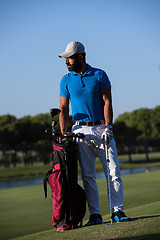 Image showing golfer  portrait at golf  course