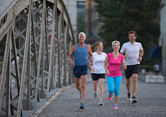 Image showing people group jogging