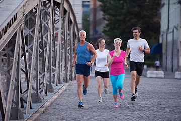 Image showing people group jogging