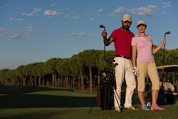 Image showing portrait of couple on golf course