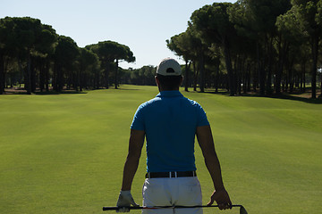 Image showing golf player portrait from back