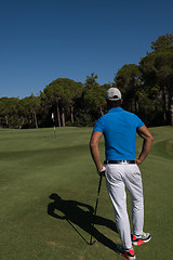 Image showing golf player portrait from back